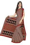Tamaira Fashion Womens Pure Cotton Saree Without Blouse Piece (802_Red)