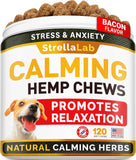 STRELLALAB Hemp Calming Chews for Dogs Anxiety Relief - Made in USA w/Hemp Oil - Dog Training & Behavior Aid - Natural Stress Re