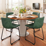 REONEY Dining Chairs Set of 4, 18 PU Leather Armless Dinner Chairs with Backrest, Modern Kitchen Dining Room Chair with Metal L
