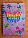 Msgh Pop It Fidget A5 Size Spiral Notebook Bubble Push Pop Fidget Silicon+Cardboard Toy Book Stress Relief Anxiety School Statio