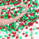 GMMA White Red Green Pony Beads Shapes for Jewelry Making 1000 Pcs Plastic Heart Star Butterfly Gold Silver Round Beads for Chri