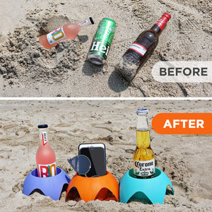 Uarzt 8-Pack Beach Sand Coasters Drink Cup Holders - Must-Have Accessories for Women, Adults, and Families on Beach Vacation - M