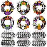 Epakh 30 Pcs Color Your Own Fall Thanksgiving Wreath Craft Kits DIY Coloring Pumpkin Maple Leaf Turkey Paper Crafts for Classroo