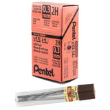 Pentel Super HiPolymer Lead Refill (0.3mm) Extra Fine, 2H, 12 pcs/Tube, Box of 12 (3002H)