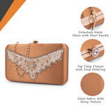 Adisa Beaded Formal Party Clutch With Pearls Handle Gold Chain For Women And Girls (Cl110-Cop),Copper,,B0DYYHVGY8