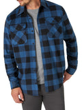 Wrangler Authentics Mens Long Sleeve Heavyweight Fleece Shirt Blue Buffalo Plaid Medium