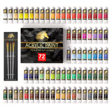 Acrylic Paint Set 72 X 21Ml Tubes 3 X Paint Brushes Artist Quality Art Paints And Brushes Myartscape