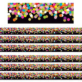 Teacher Created Resources Colorful Confetti on Black Straight Border Trim, 35 Feet Per Pack, 6 Packs