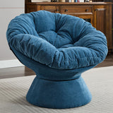 Nahenduo Modern Oversized Chenille Papasan Chair, 360 Swivel Chair with Thick Cushion, Comfortable Lounge Accent Chair for Livin