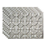 FASDE Traditional Style/Pattern 1 Decorative Vinyl 18in x 24in Backsplash Panel in Crosshatch Silver (5 Pack)