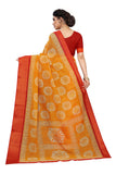 Gosriki Women'S Linen Cotton Floral Printed Saree With Blouse Piece (Arugla Yellow_Yellow),Yellow,,B097ZPCWCR