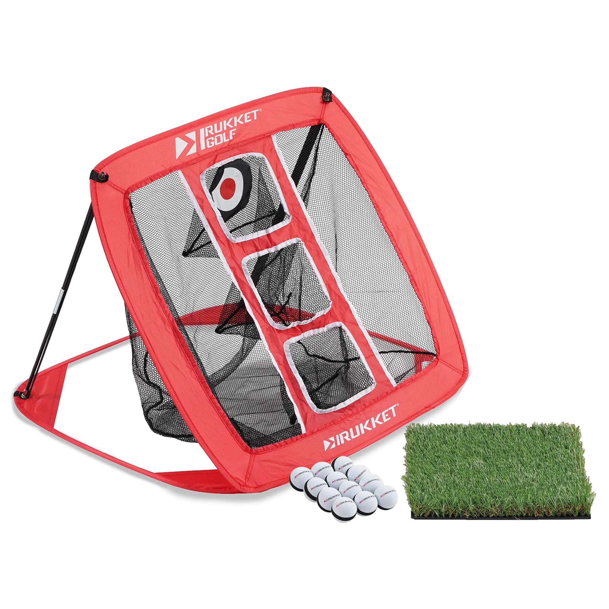 Rukket Pop Up Golf Chipping Net Outdoor/Indoor Golfing Target Accessories And Backyard Practice Swing Game With 12 Foam Trainin
