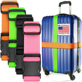 Luggage Straps For Suitcases Tsa Approved Premium Nylon Belts For Suitcase, Briefcase & Travel Bag Adjustable Strap, Black