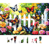 MINIWAN 500 Piece Butterfly Garden Jigsaw Puzzle for Adults - 23x15 Inch Colorful Flower & Butterfly Art Puzzle, Unique Cool Puz