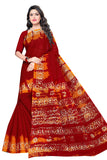 TAMAIRA FASHION Womens Plain Weave Pure Cotton Saree Without Blouse Piece (1920_Red)