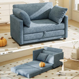 Myroyalsit 51 Convertible Loveseat Sofa Bed, 2-in-1 Folding Sofa Bed with 2 Pillow for Small Spaces, Modern Loveseat Sleeper Cou