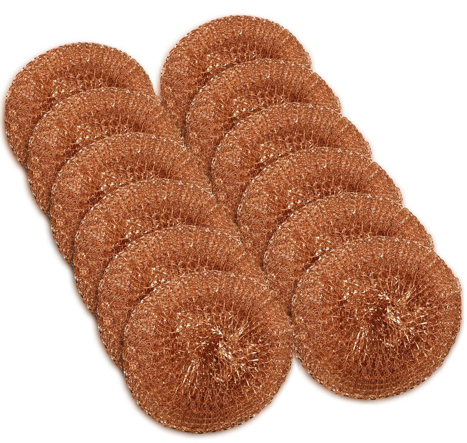 12 Pack Copper Coated Scourers by SCRUBIT - Scrubber Pad used for Dishes, Pots, Pans, and Ovens. Easy scouring for Tough Kitchen
