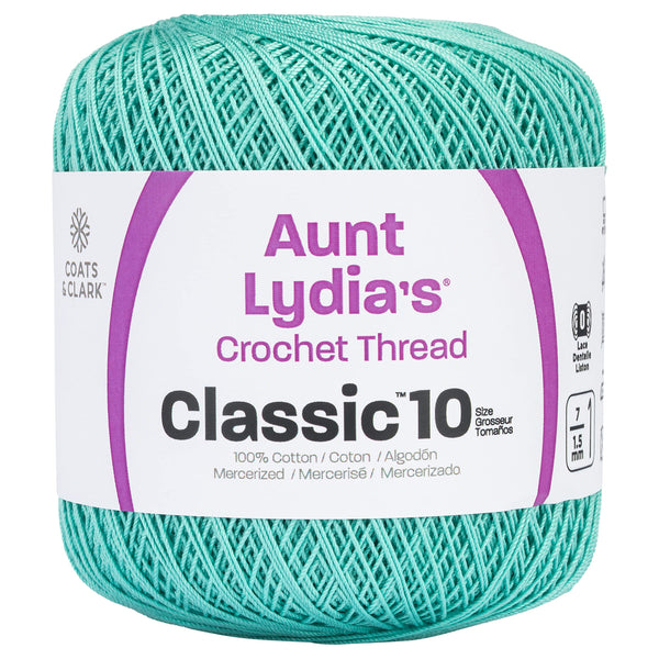 Aunt Lydia Classic Crochet Thread, 10, Aqua, 1050 Foot– Slickpurchase