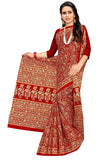 Tamaira Fashion Womens Plain Weave Pure Cotton Saree Without Blouse Piece(2336_Red)