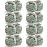 Maboozo Tie Dye Chunky Yarn 8 Pack, Grey, Green, White Fluffy Jumbo Chenille, Soft Plush Bulky, Giant Thick Fuzzy Yarn for Croch