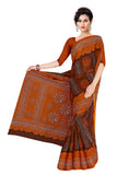 Tamaira Fashion Womens Plain Weave Pure Cotton Saree Without Blouse Piece (1856_Coffee)