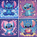 Gearock 4 Pack Diamond Art Painting Kits, Easy DIY Cute Heart Big Gem Kits for Beginners Cartoon Lovers Halloween Christmas Birt