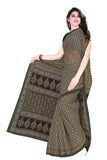 Tamaira Fashion Womens Plain Weave Cotton Saree Without Blouse Piece (802_Dark Green)