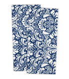 DII Cotton Dish Towel Set Damask Print, 18x28, Nautical Blue, 2 Count