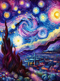 Ekuxom Starry Sky Diamond Art Kits for Adults, Van Gogh Diamond Painting Kits for Adults, DIY 5D Full Drill Diamond Paintings fo