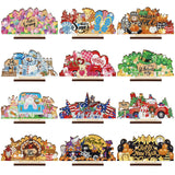 YooNotee 12 Sets Interchangeable Seasonal Diamond Art Tabletop Decorations Holiday Diamond Art Painting Kit with Acrylic Base fo