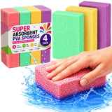 PVA Household Cleaning Sponges, 4 Pack, 4 Colors