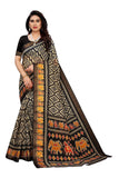 Anni Designer Women'S Linen Cotton Kalamkari Printed Saree With Blouse Piece (Lasya Black_Black),Black,Free