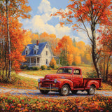 Benjenes Fall Diamond Art Kits for Adults, Truck Diamond Painting Kits for Adults, 5D DIY Round Drill Gem Art Paint with Diamond