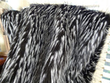 Plutus Brands Wolf Fur Throw Pillow, 48 X 60, Black/White