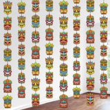 Pasimy 8 Pieces Hawaiian Party Decorations Hawaiian Tiki Hanging Banner Aloha Luau Garlands Banners for Summer Tropical Theme Bi