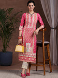 Libas Women'S Crepe Printed Straight Kurta (29266 Pink Pink Xs
