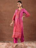 Libas Women'S Silk Blend Kurta Set (49329 Pink Xs
