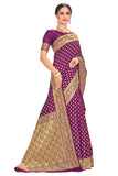 Glory Sarees Womens Jacquard Silk Blend Saree (Kara128_Wine