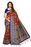 Gosriki Women'S Mysore Silk Tassels Border Bird Printed Saree With Dark Blue Blouse,Dark Blue,,B07HX6Q8MF