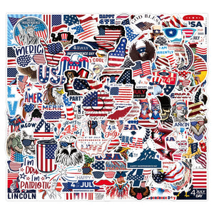 100pcs American Stickers Independence Day Aesthetic Vinyl Stickers Stickers for Laptop Water Bottle Hydro Flask Bicycle Computer