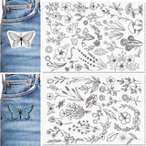 Patemby Embroidery Pattern Water Soluble Embroidery Stabilizers, Stick and Stitch Embroidery Paper Wash Away with Pre-Printed Pa