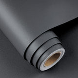 FunStick 24x200 Thick Dark Grey Peel and Stick Wallpaper for Bedroom Removable Grey Contact Paper for Walls Countertops Kitchen 