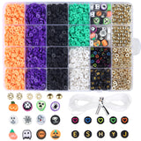 XIANNVXI 2700pcs Halloween Clay Beads Orange Purple Black White Green Jewelry Making Kit Friendship Bracelet Supplies with Hallo