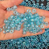 350pcs AB Color Pony Beads for Bracelets,6 * 9mm Light Blue Acrylic Kandi Bead for Friendship Jewelry Making,Hair Beads for Brai
