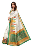 Anni Designer Art Silk With Blouse Piece Saree (Paroma-Green&White_1 Free Size),Green,Free Size,Art Silk,with blouse piece,saree