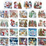 ForraFun 48 Pack Diamond Art Painting Christmas Greeting Cards Kits with Envelopes Xmas Gnomes Elk Diamond DIY Card Making Kits 