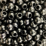 400 Acrylic Large Hole Beads for Men, Crafts and for Hair 8mm x 10mm Acrylic Barrel Beads with 4.8mm Large Hole, Glossy Black