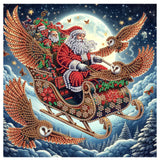 MVVMTOP Christmas Diamond Painting Kit, 5D DIY Santa Clau & Owl, Special Shape Crystal Artificial Diamond Partial Mosaic Handicr