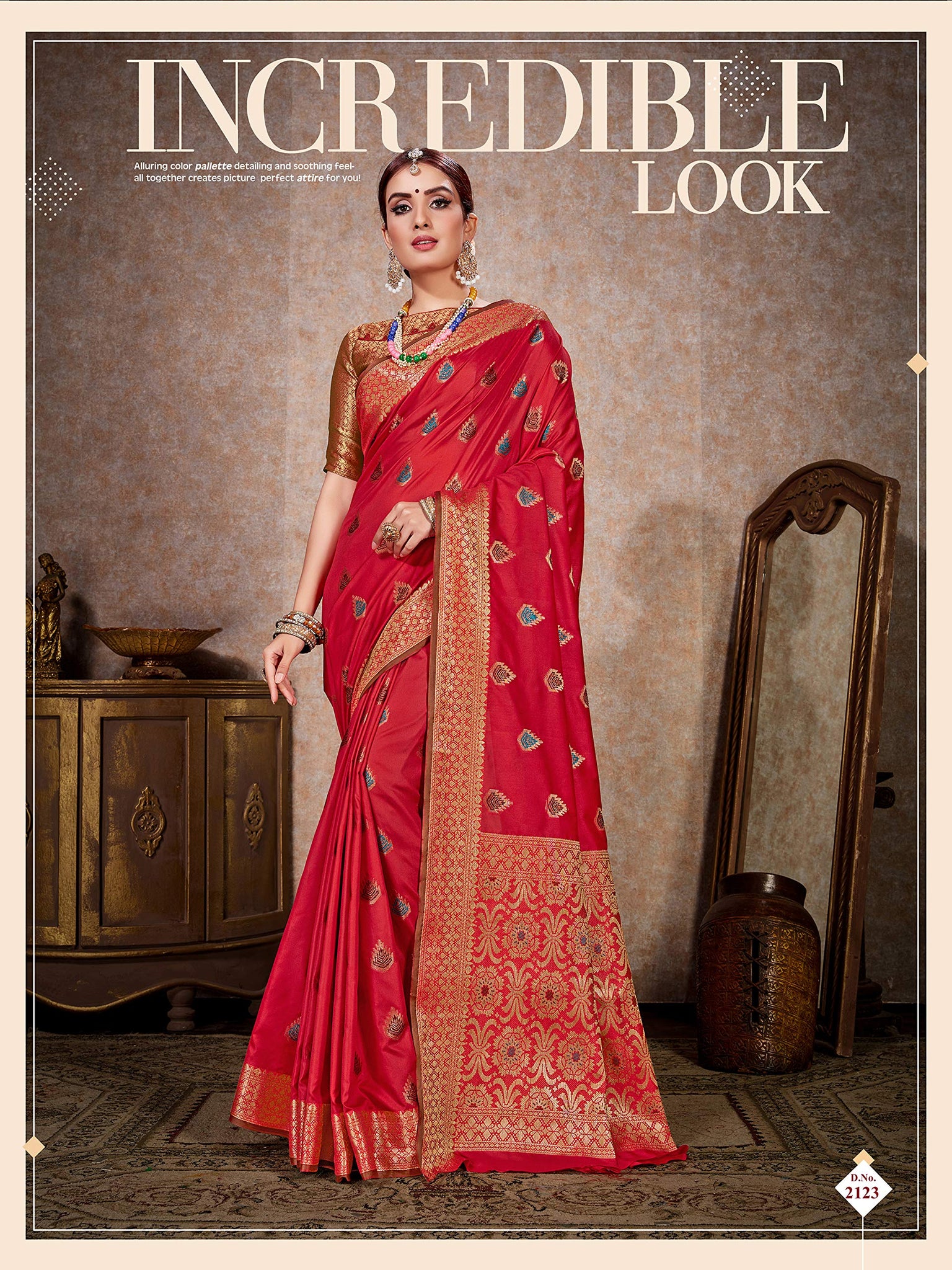 Anni Designer Women'S Red Color Banarasi Art Silk Saree With Blouse Piece (Florance_2123_Free Size),Red,Free,Art Silk,with blouse piece,Saree