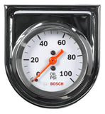 Bosch SP0F000044 Style Line 2 Mechanical Oil Pressure Gauge (White Dial Face, Chrome Bezel)